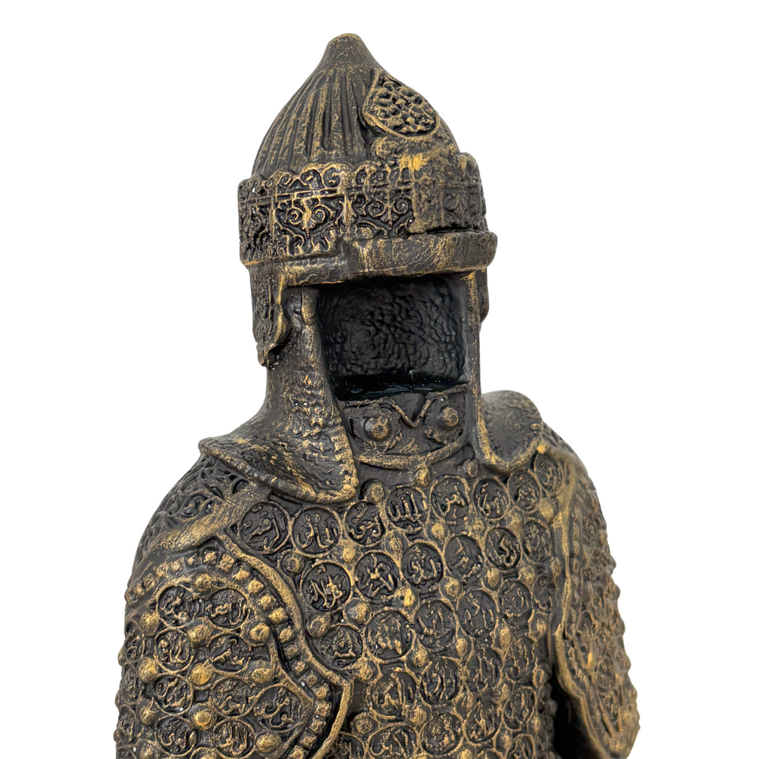 Osmanlı Asker Heykelciği – Türk Savaşçı Heykeli – El Yapımı Osmanlı Savaşçı Figürü – ArkeoArt - 19cm