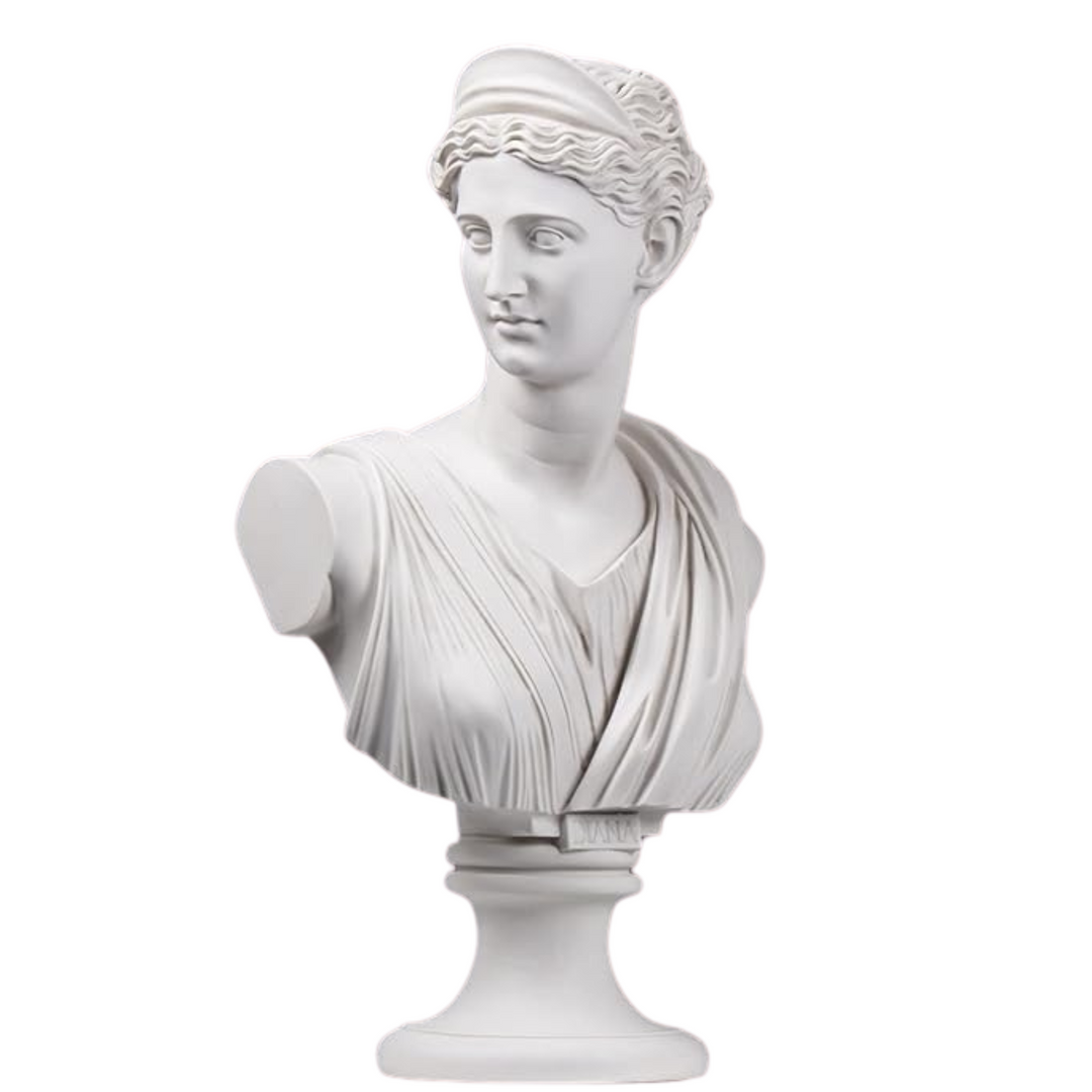 Artemis Diana Büstü – Antik Yunan ve Roma Mitolojisi Dekoru – El Yapımı Sanat Eseri – ArkeoArt - 32cm