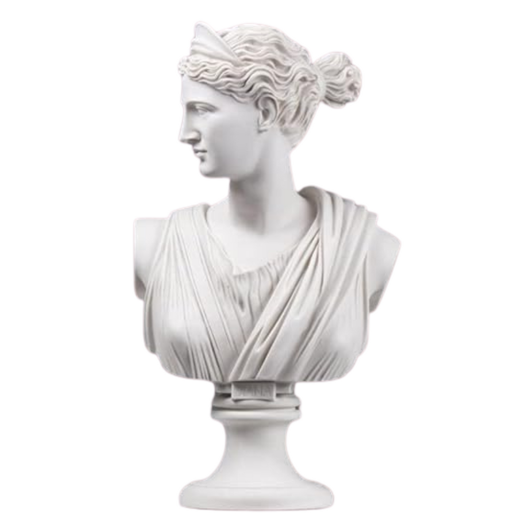 Artemis Diana Büstü – Antik Yunan ve Roma Mitolojisi Dekoru – El Yapımı Sanat Eseri – ArkeoArt - 32cm