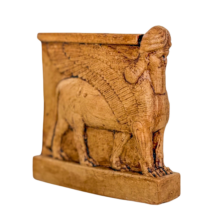 Asur Lamassu Heykeli Kahverengi - Antik Mezopotamya Koruyucu Figürü - El Yapımı Replika