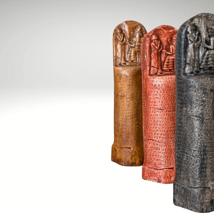 Hammurabi Kanun Tableti Replikası – El Yapımı Mezopotamya Hukuk ve Adalet Dekoru & Koleksiyon Parçası - Kahve - 26cm