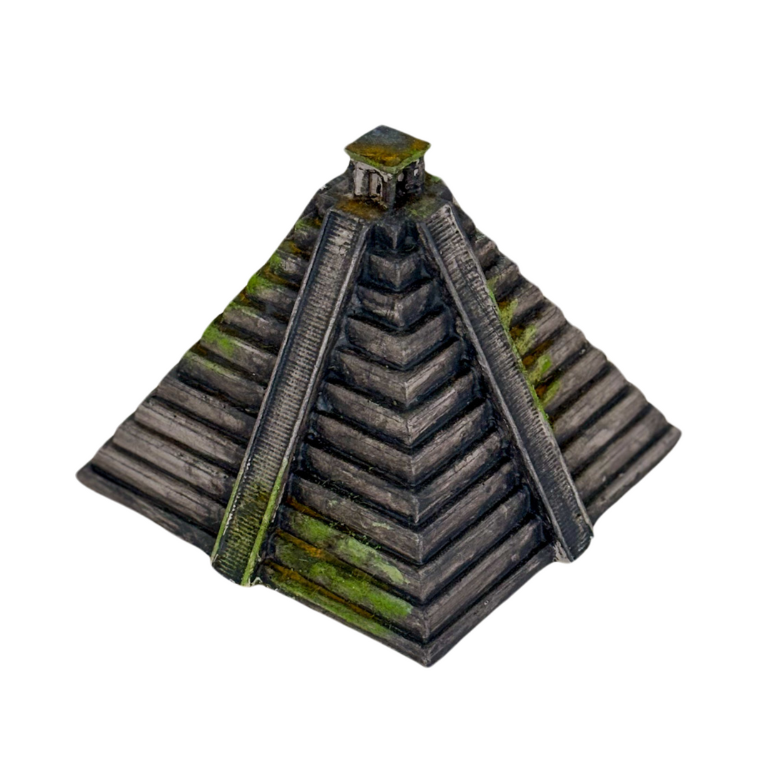 Chichen Itza Piramidi Replikası – Antik Maya Mirası – Kukulkan Tapinagi Replikasi - El Yapımı Dekoratif Model – 15 cm