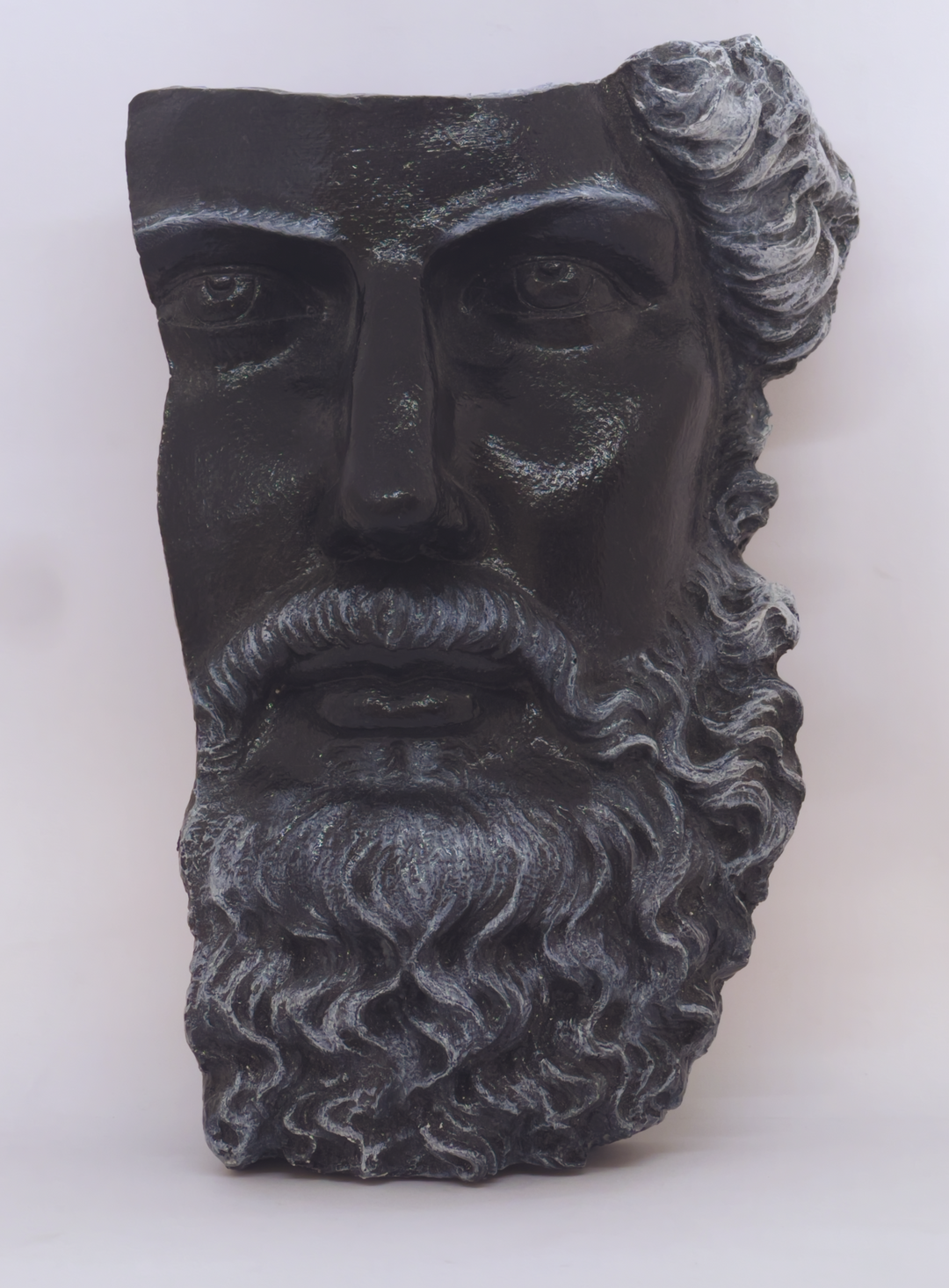 Poseidon Duvar Büstü – Denizler Tanrısının Gücü Evinizde – El Yapımı Antik Yunan Dekoru – Siyah - ArkeoArt