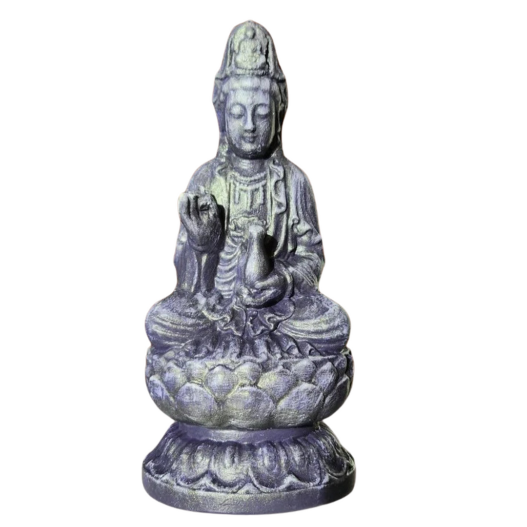 Guan Yin Şefkat Heykeli – Merhamet ve Huzurun Sembolü – El Yapımı Dekoratif Figür – ArkeoArt - 15 cm