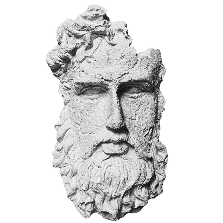 Büyük Poseidon Duvar Büstü – Antik Yunan Mitolojisi Dekoru – El Yapımı Sanat Eseri – ArkeoArt - 45cm