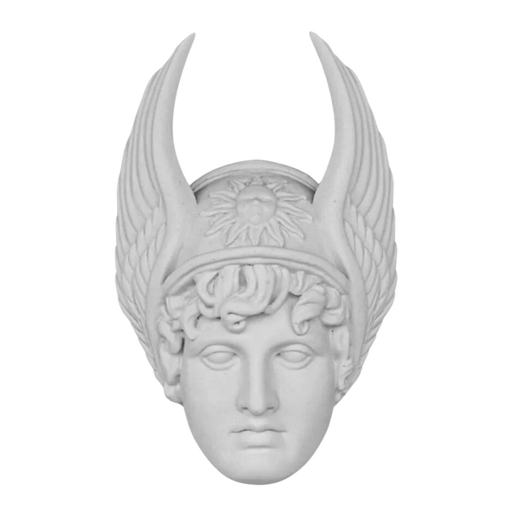 Hermes Duvar Büstü – Antik Yunan Mitolojisi Dekoru – El Yapımı Büst – ArkeoArt - 30 Cm