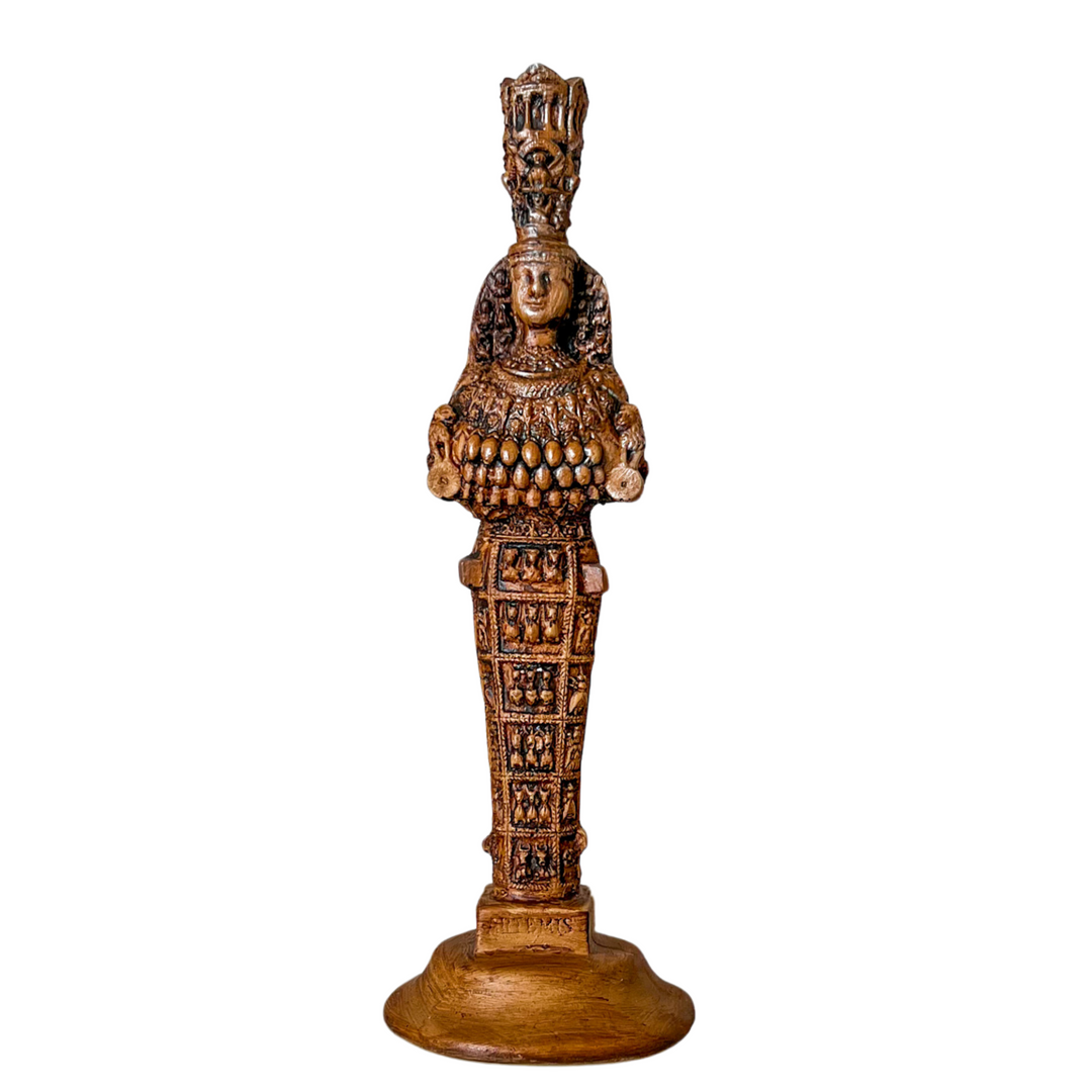 Efes Artemis Heykeli – Antik Yunan Mitolojisinin Güçlü Tanrıçası – Antik Doğa Ana Sembolü - ArkeoArt - Kahve - 30 Cm