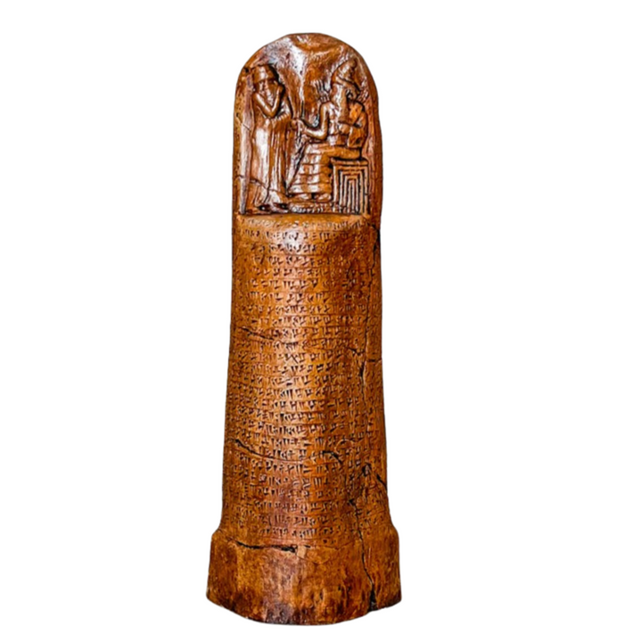 Hammurabi Kanun Tableti Replikası – El Yapımı Mezopotamya Hukuk ve Adalet Dekoru & Koleksiyon Parçası - Kahve - 26cm