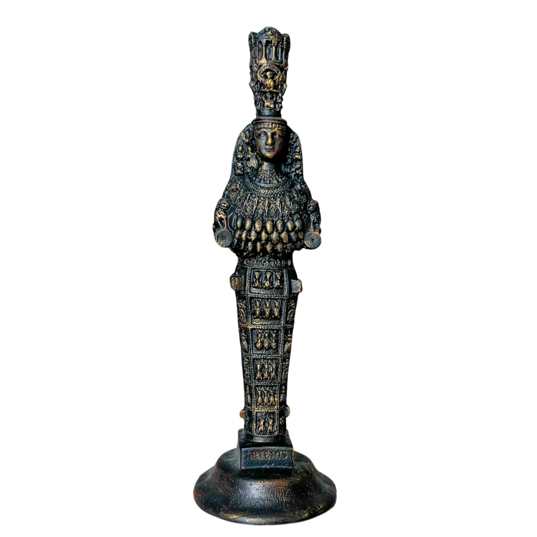 Efes Artemis Heykeli – Antik Yunan Mitolojisinin Güçlü Tanrıçası – Antik Doğa Ana Sembolü - ArkeoArt - Siyah - 30 Cm