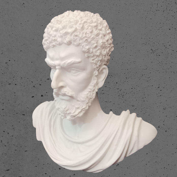 Marcus Aurelius Duvar Büstü - Beyaz - 27cm