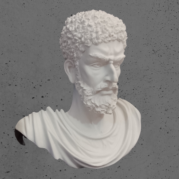 Marcus Aurelius Duvar Büstü - Beyaz - 27cm