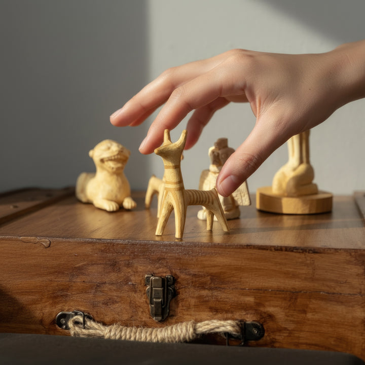 Kadim Hayvan Figür Seti (4 Parça) – Koruyucu Ruhlar ve Arkeolojik Semboller - Antik Kültür Hayvan Tasvirleri