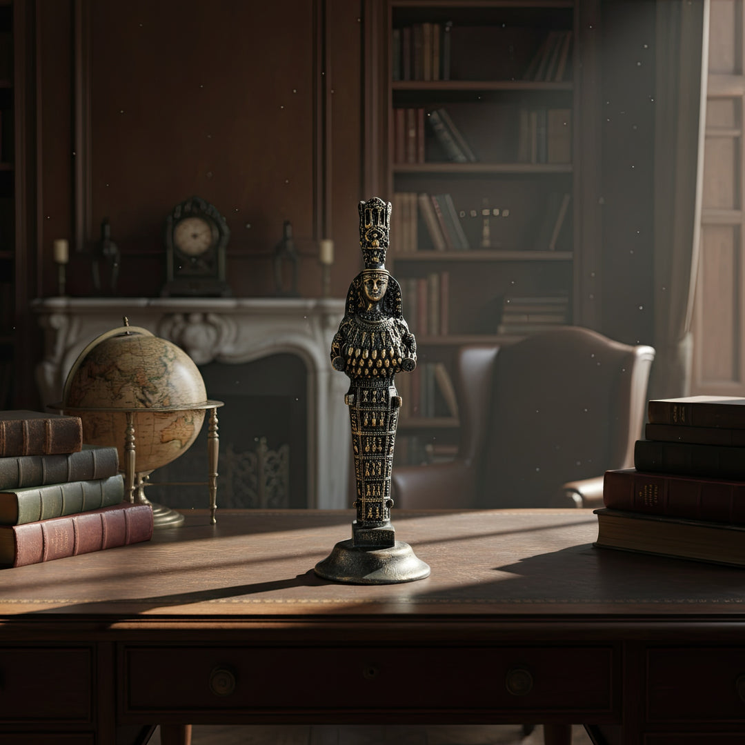 “Ephesus Artemis statue illuminated under soft evening light in a cozy home setting — a timeless piece of ancient Anatolia that radiates divine femininity.”
TR:
“Sıcak akşam ışığı altında, huzurlu bir ev ortamında aydınlatılan Efes Artemis heykeli — tanrısal dişiliği yayan, zamansız bir antik Anadolu eseri.”