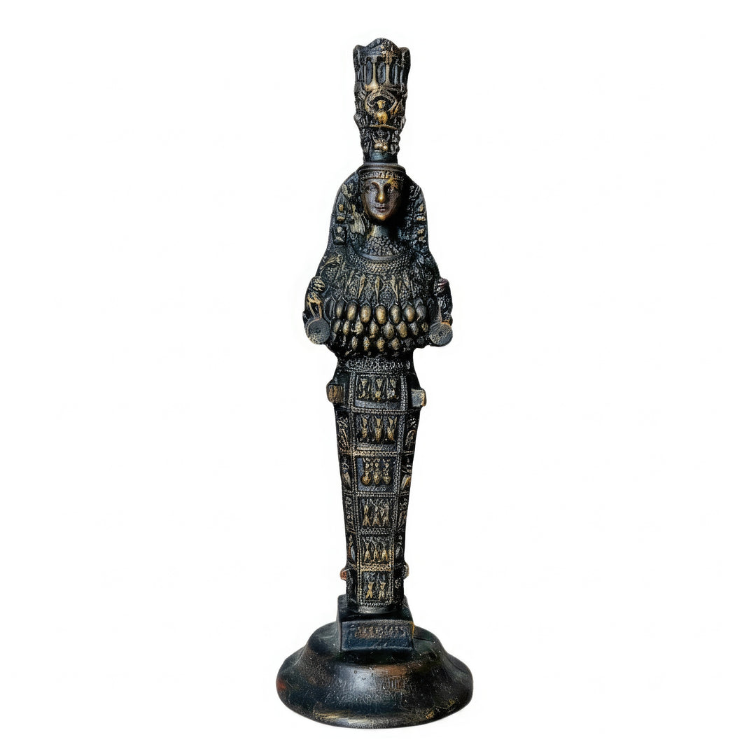 “Ephesus Artemis statue photographed against a clean white background, highlighting its intricate symbolic details and divine presence. Handmade replica of the ancient goddess of fertility and protection.”
TR:
“Beyaz bir arka plan önünde çekilmiş Efes Artemis heykeli — zarif sembolik detayları ve tanrısal duruşuyla öne çıkıyor. Doğurganlık ve koruma tanrıçasının el yapımı antik bir replikası.”