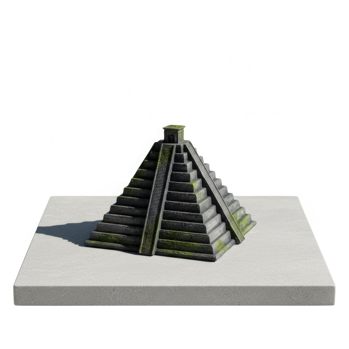 “Chichen Itza Pyramid model displayed on a minimalist stand, museum-style presentation highlighting ancient stone texture and hand-painted detailing by ArkeoArt.”
TR:
“Minimalist bir stand üzerinde sergilenen Chichen Itza Piramidi modeli — antik taş dokusunu ve ArkeoArt tarafından yapılan el boyaması detayları vurgulayan müze tarzı bir sunum.”