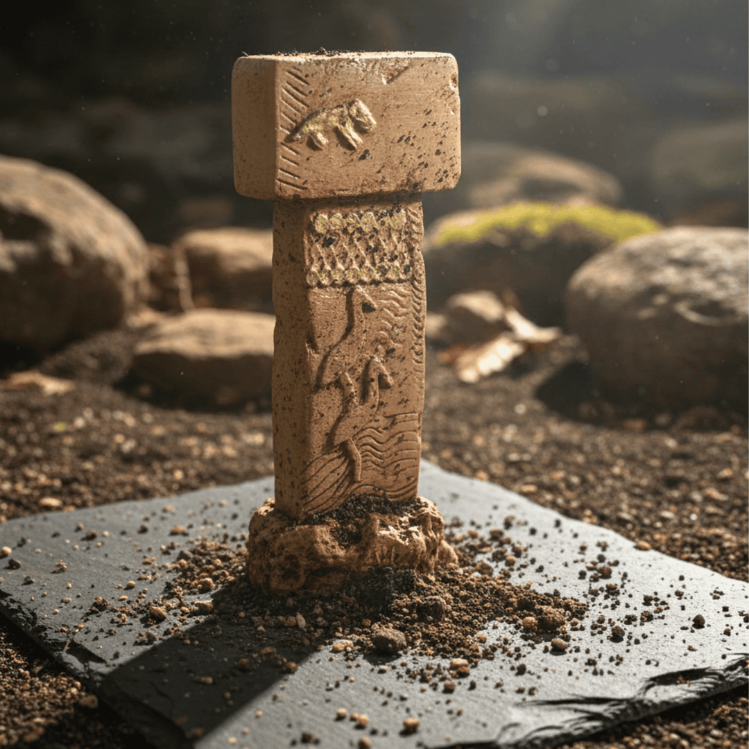 Göbekli Tepe T Sütun Replikası – 22 cm | Neolitik Dönem Tapınak Sembolü, Arkeolojik Dekor Heykeli | ArkeoArt
