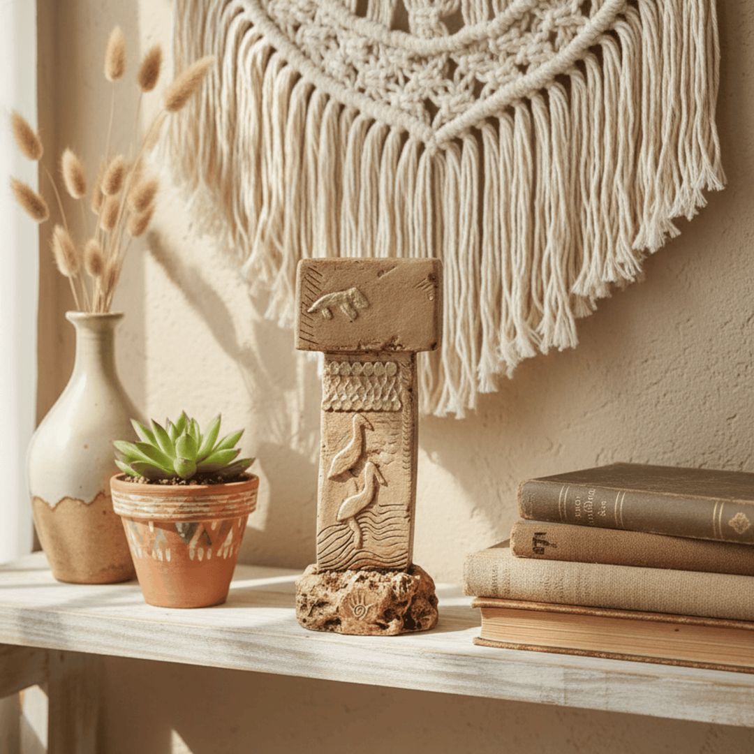 Göbekli Tepe T Sütun Replikası – 22 cm | Neolitik Dönem Tapınak Sembolü, Arkeolojik Dekor Heykeli | ArkeoArt