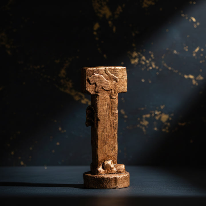“Göbekli Tepe Pillar Replica illuminated against a dark background — emphasizing ancient mystery and refined craftsmanship.”
TR:
“Koyu fonda ışıklandırılmış Göbekli Tepe replikası; antik gizemi ve zarif el işçiliğini öne çıkarıyor.”
