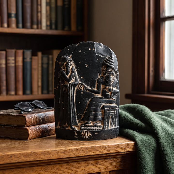 Hammurabi Kanunları Rölyefi – BabiHammurabi Kanunları Steli Replikası – Babil Hukuk Anıtı, Çivi Yazılı Antik Mezopotamya Rölyefi & Müze Dekorul Steli Replikası & Antik Mezopotamya Dekoru
