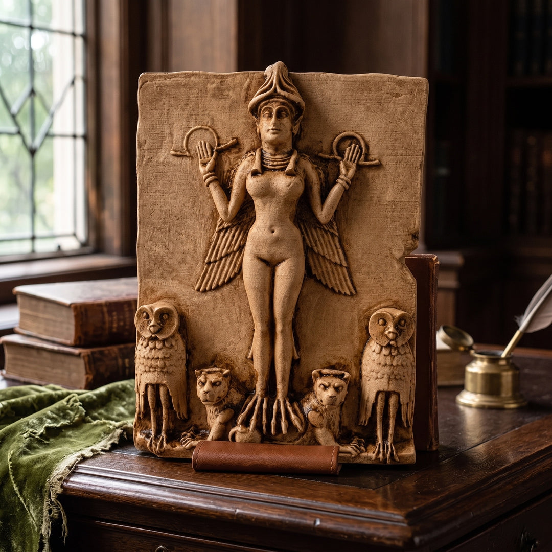 İştar Rölyefi | Queen of the Night Tableti | Mezopotamya Tanrıça Dekor - Lilith | Ereshkigal | Inanna