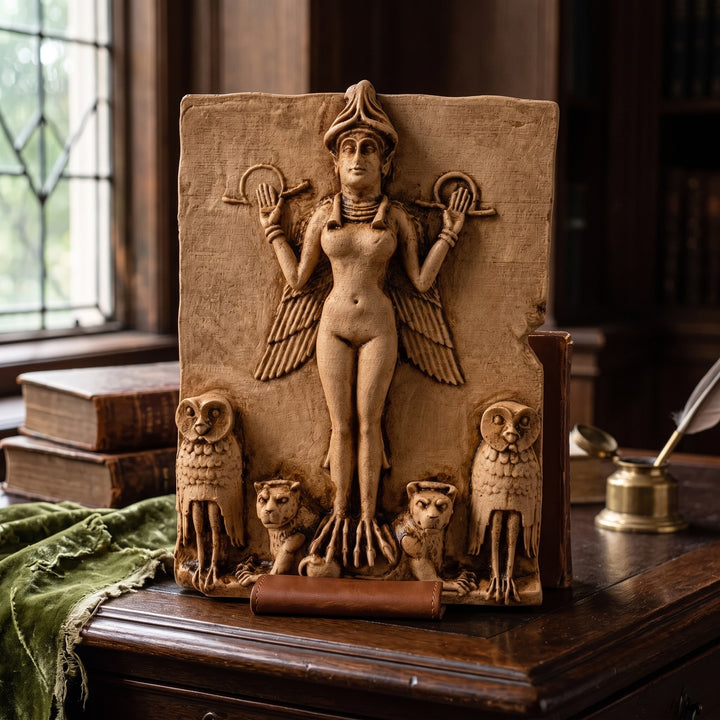 İştar Rölyefi | Queen of the Night Tableti | Mezopotamya Tanrıça Dekor - Lilith | Ereshkigal | Inanna