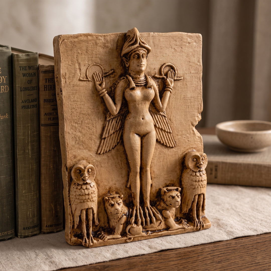 İştar Rölyefi | Queen of the Night Tableti | Mezopotamya Tanrıça Dekor - Lilith | Ereshkigal | Inanna