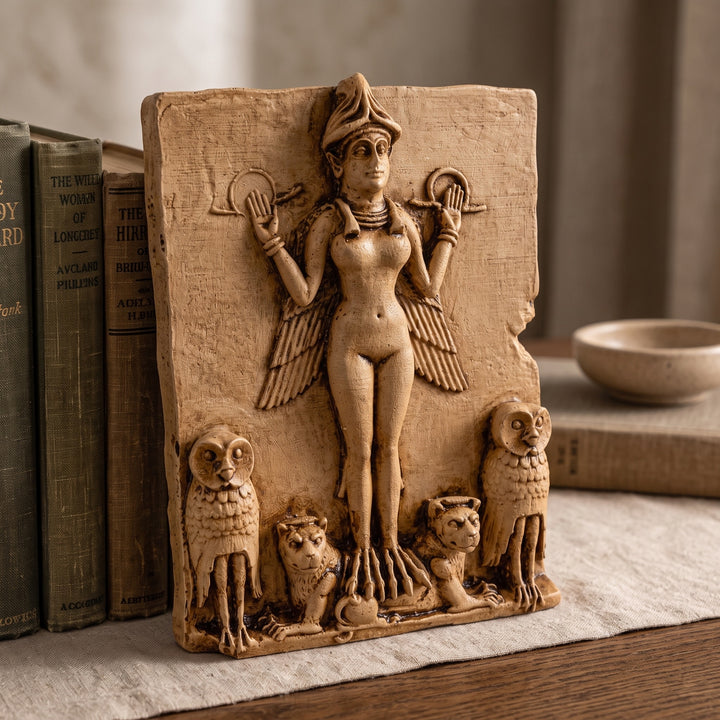 İştar Rölyefi | Queen of the Night Tableti | Mezopotamya Tanrıça Dekor - Lilith | Ereshkigal | Inanna