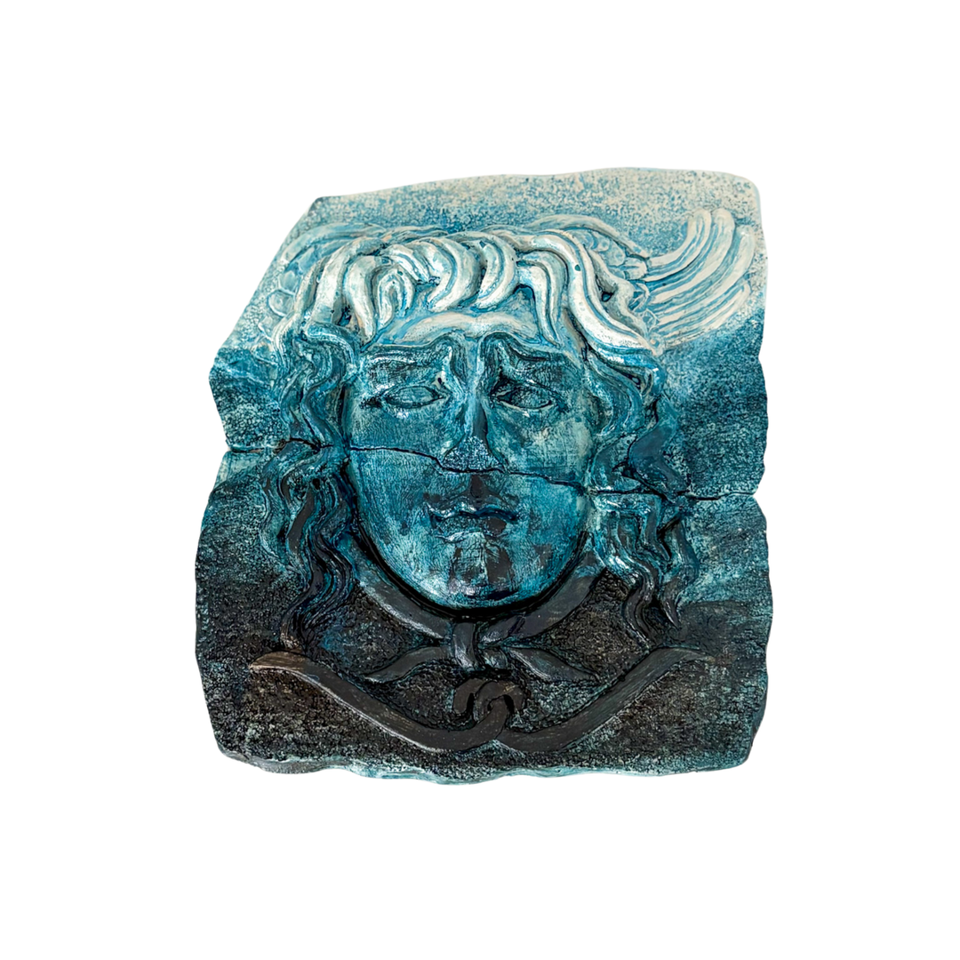 Didim Medusa Rölyefi Replikası | Antik Yunan Kabartma, Didyma Tapınağı Medusa, Duvar Sanatı, Kahverengi Dekor | ArkeoArt