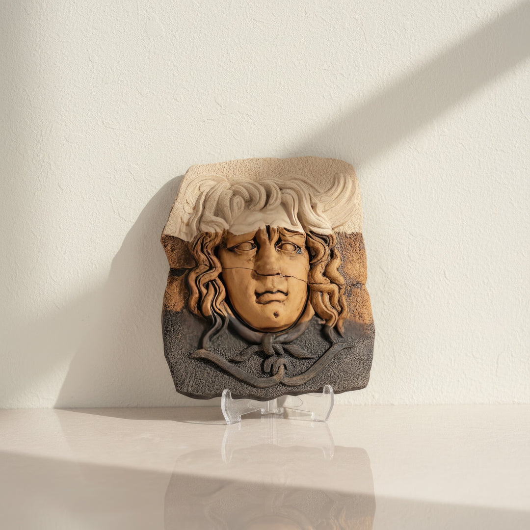 Medusa Kabartması Kahverengi – Didyma Tapınağı Esinli – Antik Yunan Replikası – El Yapımı Dekoratif Figür | ArkeoArt