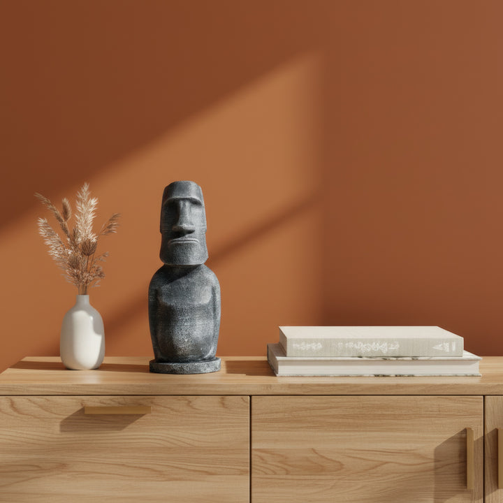 Moai Heykeli Replikası – Paskalya Adası’nın Kadim Anıtı – Rapa Nui Baş Heykeli - ArkeoArt - 18 Cm