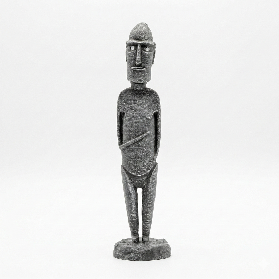 Pa‘a Pa‘a Rapa Nui Heykeli Replikası | Paskalya Adası Antropomorfik Figür | Polinezya Tribal Sanatı