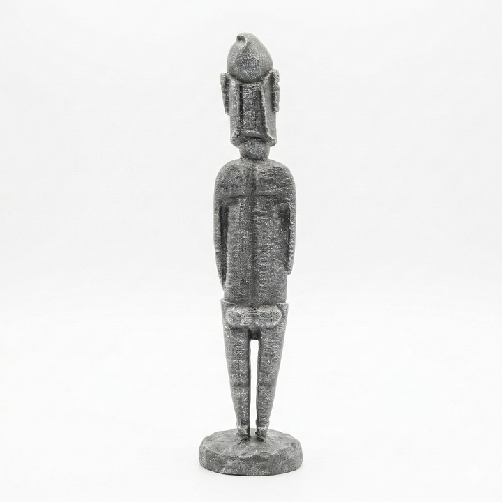 Pa‘a Pa‘a Rapa Nui Heykeli Replikası | Paskalya Adası Antropomorfik Figür | Polinezya Tribal Sanatı