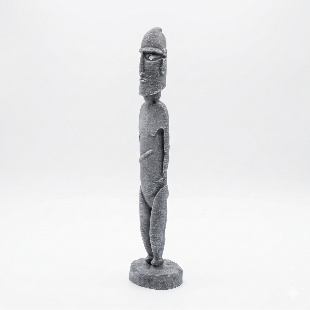Pa‘a Pa‘a Rapa Nui Heykeli Replikası | Paskalya Adası Antropomorfik Figür | Polinezya Tribal Sanatı