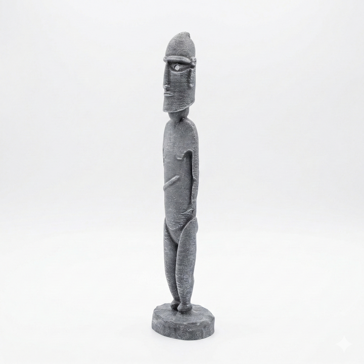 Pa‘a Pa‘a Rapa Nui Heykeli Replikası | Paskalya Adası Antropomorfik Figür | Polinezya Tribal Sanatı