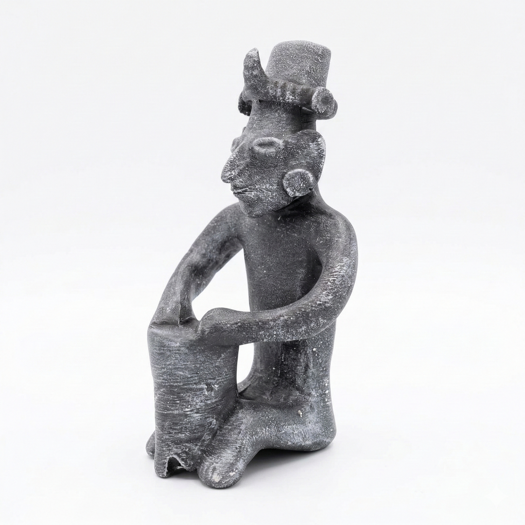 Pre-Columbian Jalisco Drummer Figür Replika | Batı Meksika Seramik Müzisyen Figurü | Arkeolojik Heykel