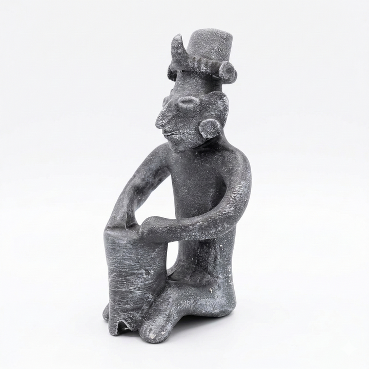 Pre-Columbian Jalisco Drummer Figür Replika | Batı Meksika Seramik Müzisyen Figurü | Arkeolojik Heykel