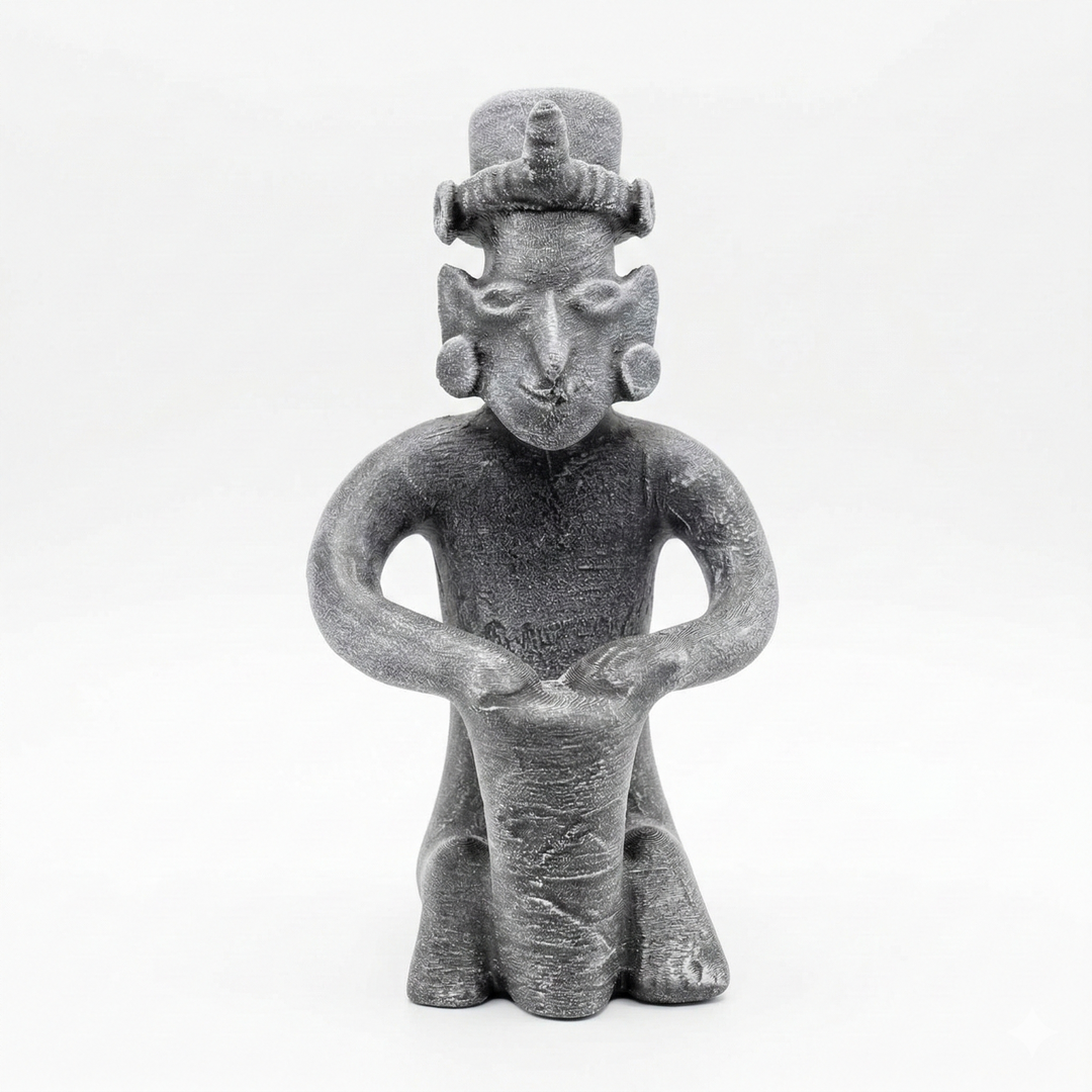 Pre-Columbian Jalisco Drummer Figür Replika | Batı Meksika Seramik Müzisyen Figurü | Arkeolojik Heykel