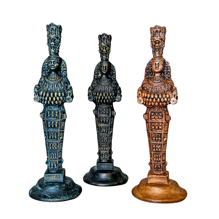 Efes Artemis Heykeli – Antik Yunan Mitolojisinin Güçlü Tanrıçası – Antik Doğa Ana Sembolü - ArkeoArt - Mavi - 30 Cm