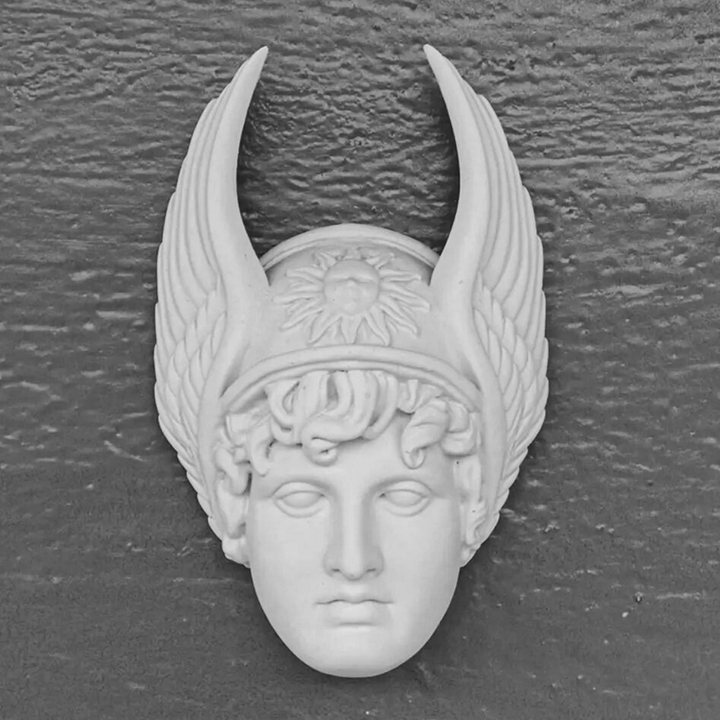 Hermes Duvar Büstü – Antik Yunan Mitolojisi Dekoru – El Yapımı Büst – ArkeoArt - 30 Cm