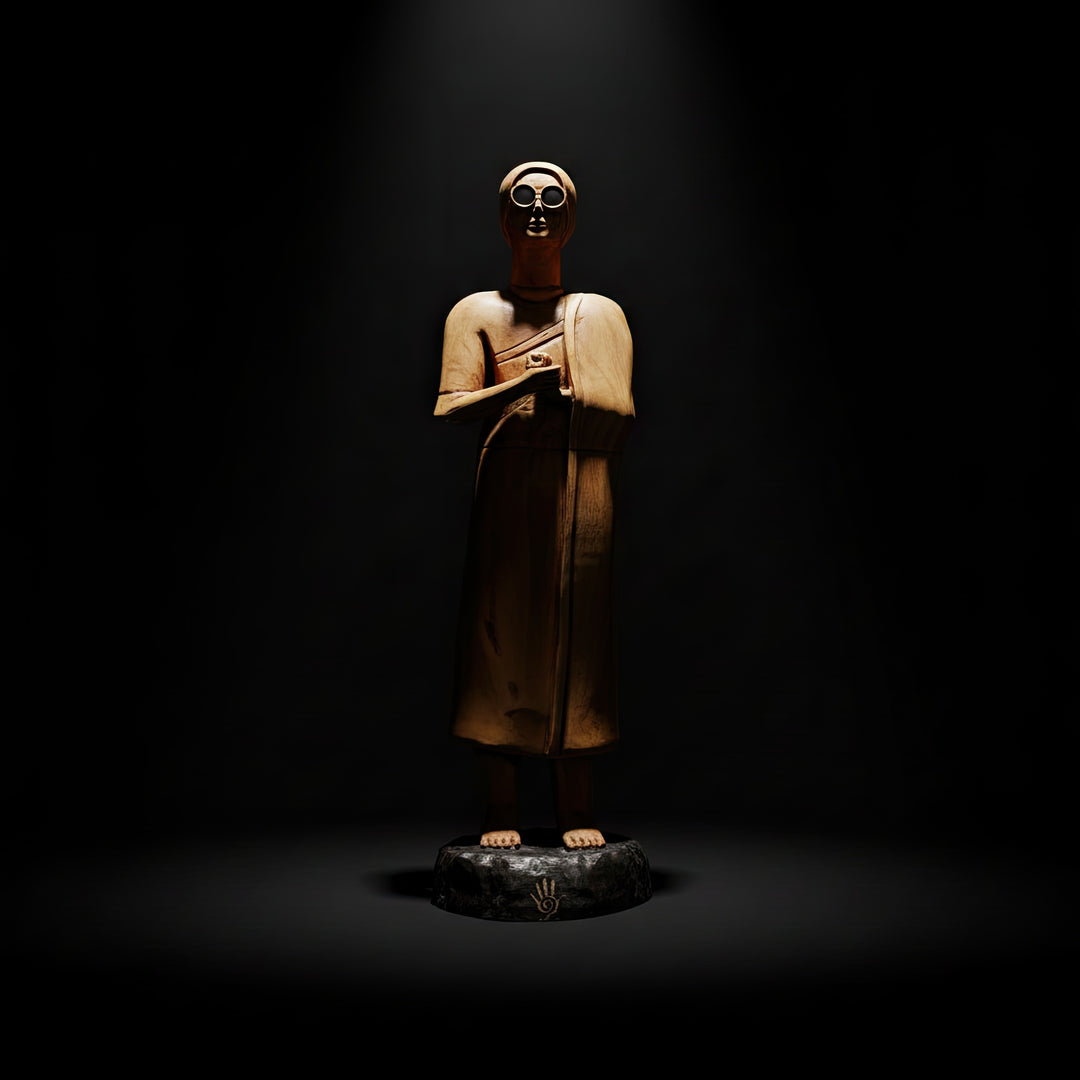 EN:
“High priestess figurine photographed against a black backdrop with gentle side lighting — highlighting the statue’s contours, divine symbolism, and handmade Mesopotamian detail.”
TR:
“Siyah fon önünde yandan yumuşak ışıkla fotoğraflanan yüksek rahibe figürü — heykelin hatlarını, ilahi sembolizmini ve el işçiliği detaylarını öne çıkarır.”