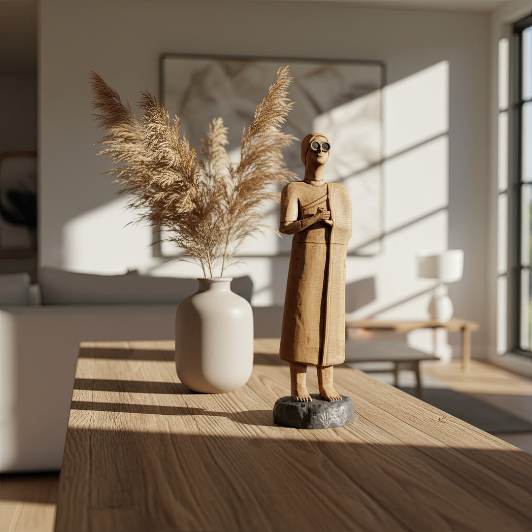 Sümer Yüksek Rahibe Figürü (25 cm) | El Yapımı Kadın İbadet Heykeli - Mezopotamya Tell Asmar Adak Heykeli | Müze Kalitesinde Sümer Replikası