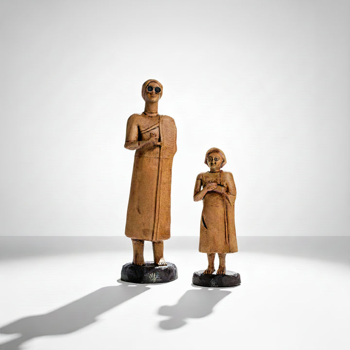 Tell Asmar Sümer Kadın Adak Figürleri 2’li Set – El Yapımı Sümer Rahibe Heykelleri – Antik Mezopotamya Tapınak Replikası – Ruhani Kadın Sembolü – ArkeoArt Koleksiyon Serisi