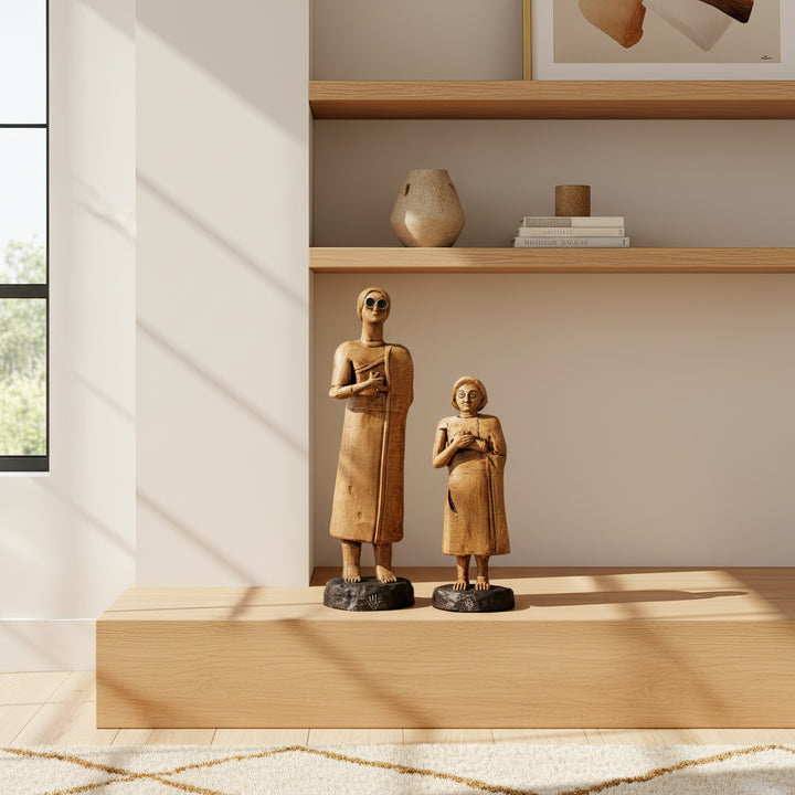 Tell Asmar Sümer Kadın Adak Figürleri 2’li Set – El Yapımı Sümer Rahibe Heykelleri – Antik Mezopotamya Tapınak Replikası – Ruhani Kadın Sembolü – ArkeoArt Koleksiyon Serisi