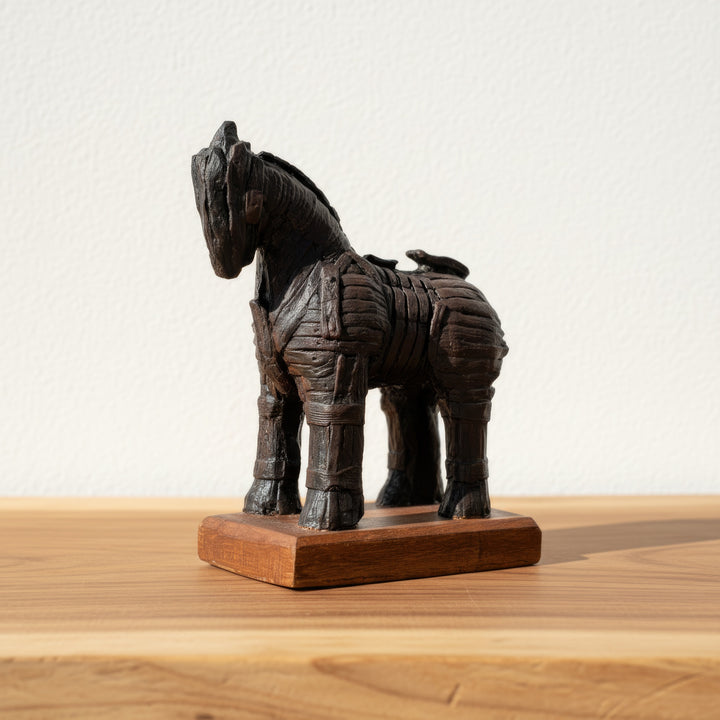 Truva Atı Heykeli – Mitolojik Dekoratif Replika – Kahverengi Koleksiyonluk Arkeoloji Figürü | ArkeoArt