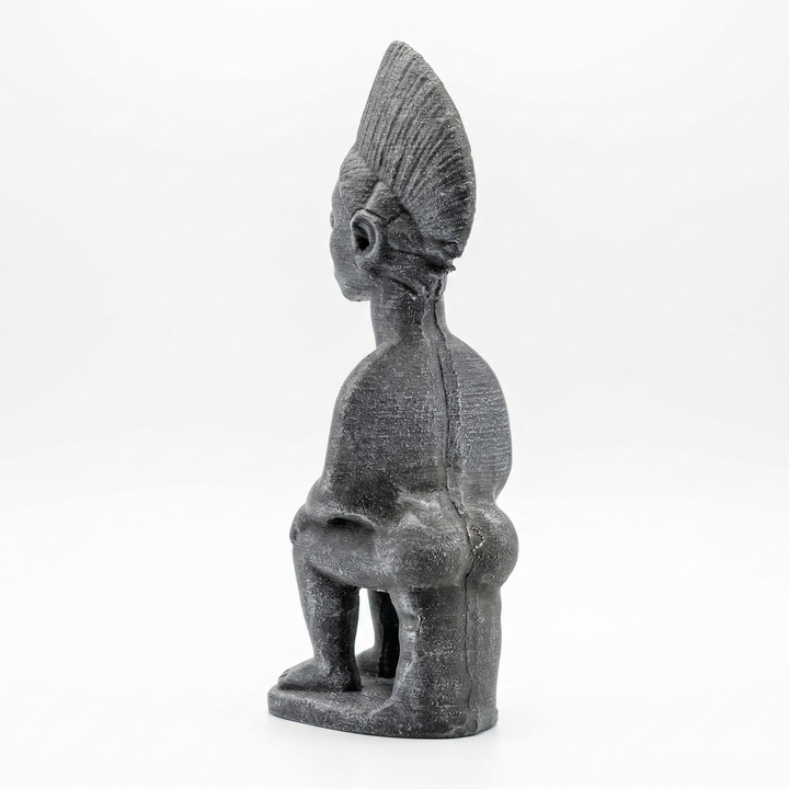 Yoruba Emziren Anne Figürü Replikası | Mother and Child Afrika Heykeli, Doğurganlık Sembolü, Tribal Sanat Dekoru