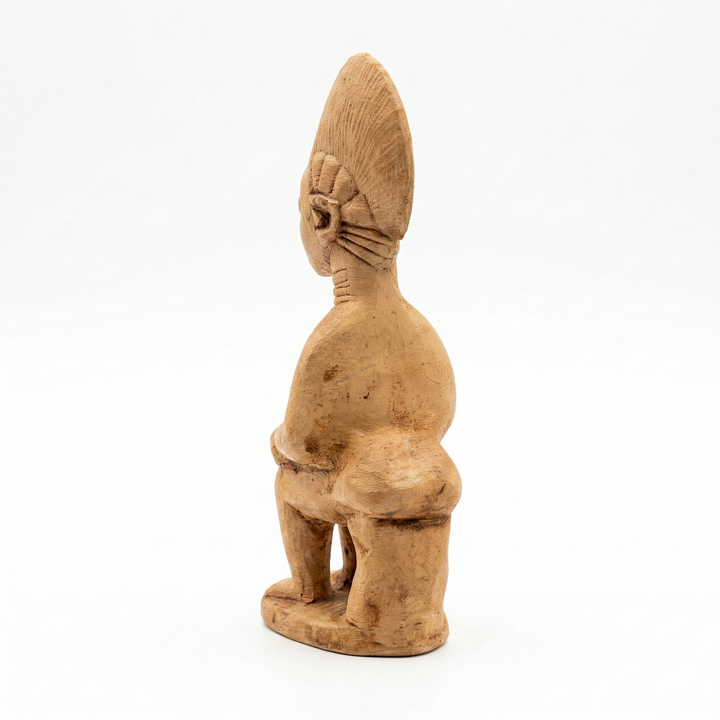 Yoruba Emziren Anne Figürü Replikası | Mother and Child Afrika Heykeli, Doğurganlık Sembolü, Tribal Sanat Dekoru