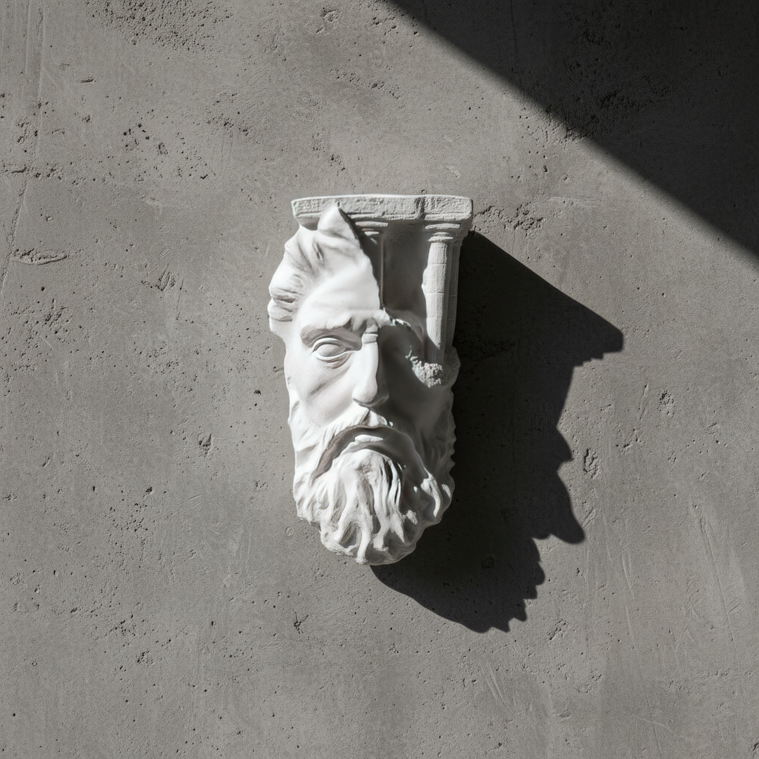 Olimposlu Zeus Duvar Büstü | Antik Yunan Duvar Dekoru | El Yapımı Mitolojik Heykel | ArkeoArt Özel Koleksiyon