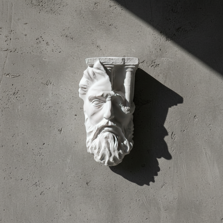 Olimposlu Zeus Duvar Büstü | Antik Yunan Duvar Dekoru | El Yapımı Mitolojik Heykel | ArkeoArt Özel Koleksiyon