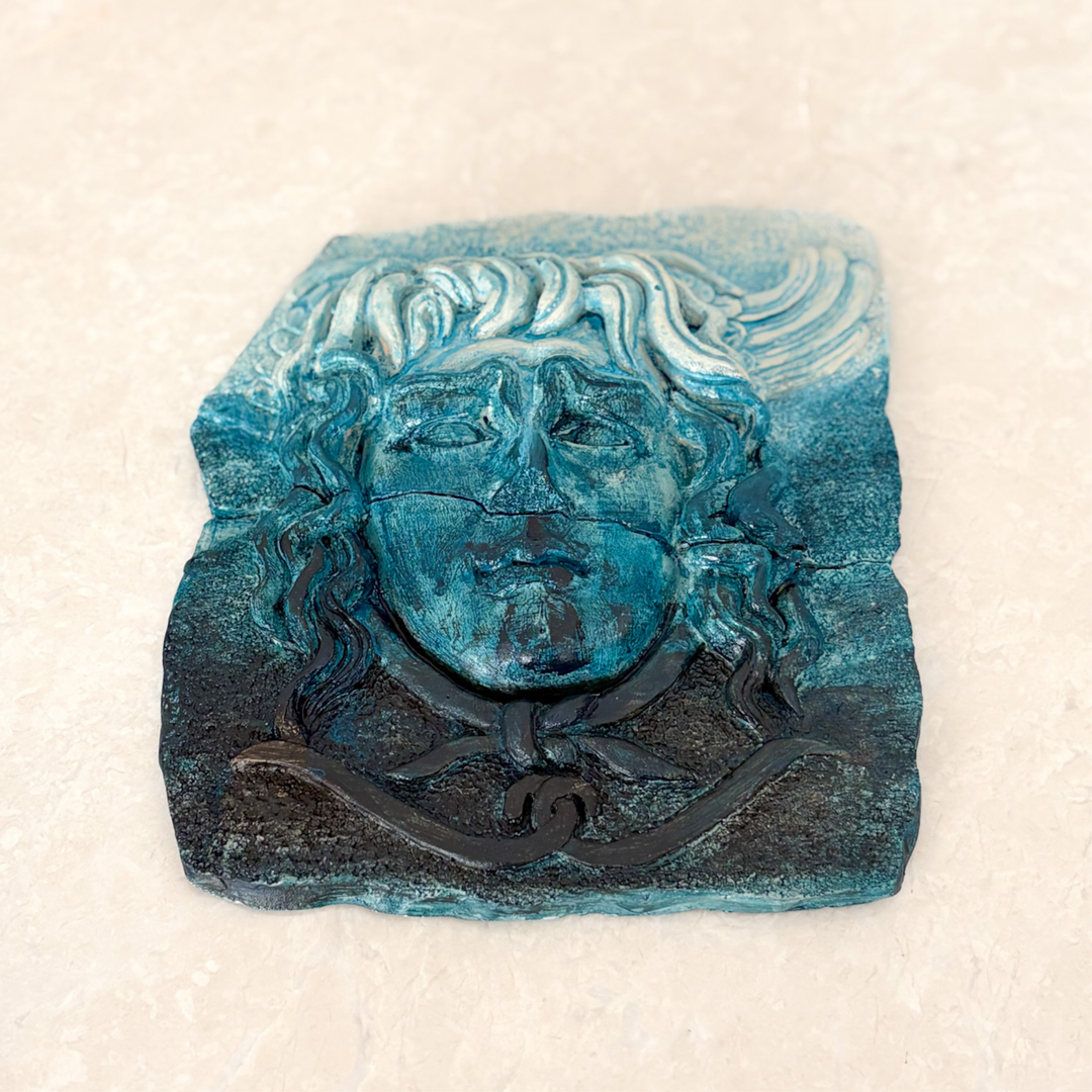 Didim Medusa Rölyefi Replikası | Antik Yunan Kabartma, Didyma Tapınağı Medusa, Duvar Sanatı, Kahverengi Dekor | ArkeoArt